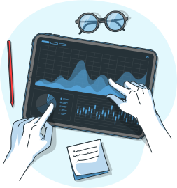 Tablette et lunettes