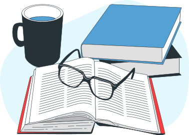 Lunettes sur un livre et une pile de livres